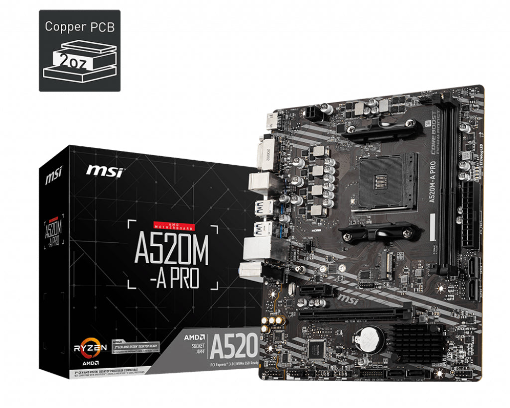 Placa base msi am4 a520m - a pro m - atx ddr4