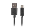Cable usb lanberg 2.0 macho -  usb tipo c macho quick charge 3.0 1m negro
