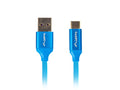 Cable usb lanberg 2.0 macho - usb tipo c macho quick charge 3.0 0.5m azul