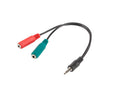 Adaptador lanberg minijack 3.5mm m 4pin 2x minijack 3.5mm h 3pin