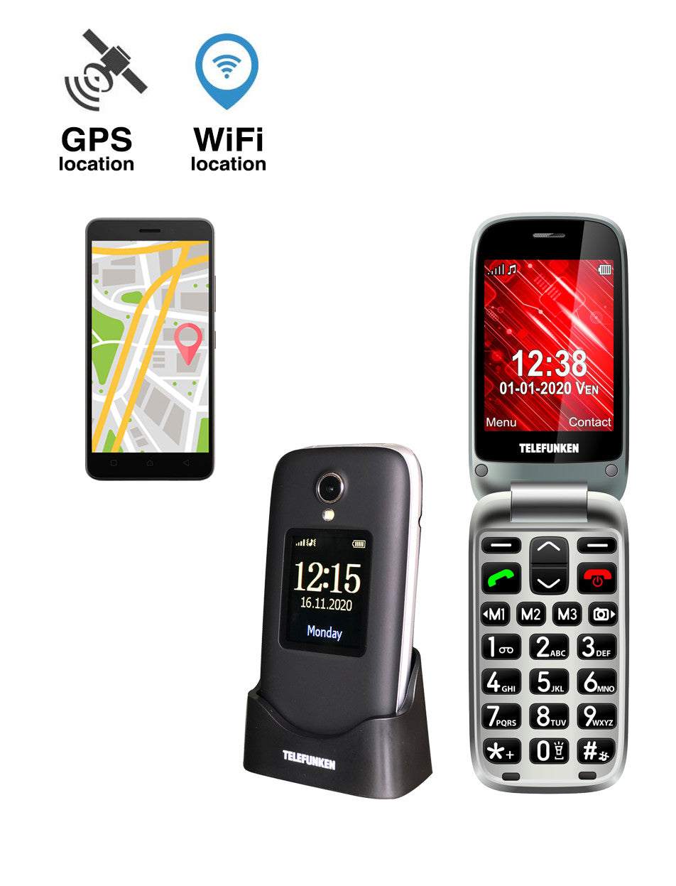 Telefono movil telefunken s560 senior phone - 2g - gps - 2.8 pulgadas - negro