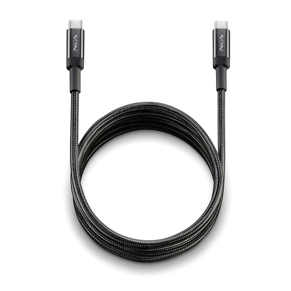 Cable usb tipo c ngs knot 65w - 2 2m -  macho - macho -  negro