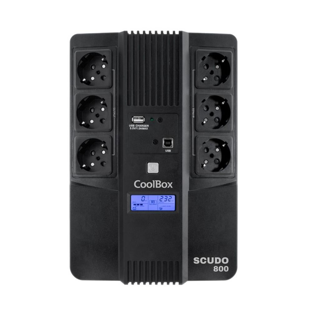 Sai coolbox scudo3 800va lcd 6 enchufes schuko