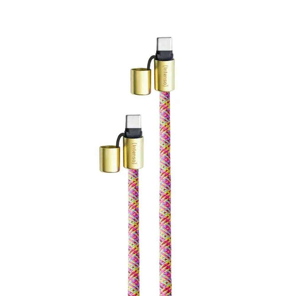 Cable usb tipo c intenso 1.65m -  macho - macho -  neon mix