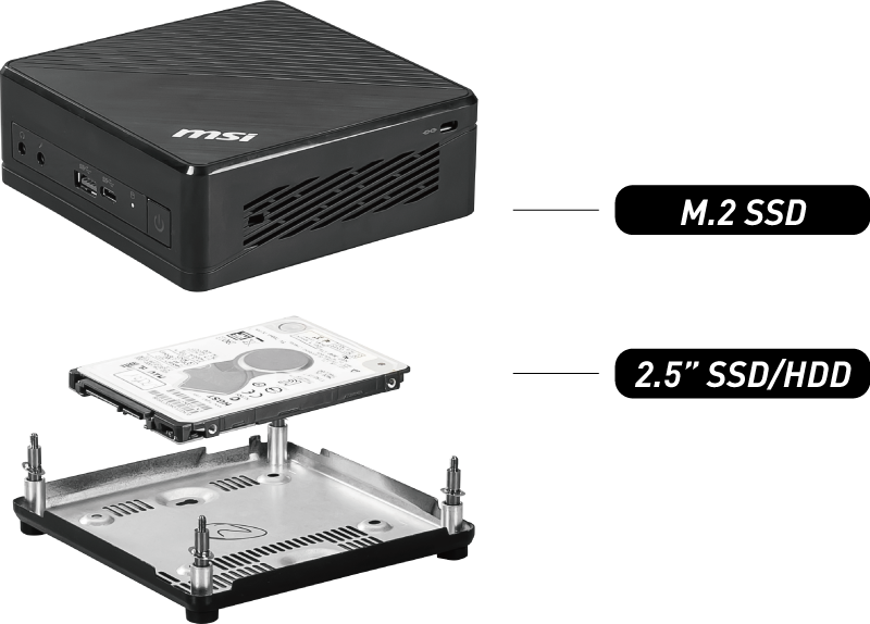 Adaptador hdd para mini ordenador msi cubi n 8gl ms - b17111 negro