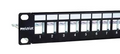 Panel frontal armario rack 19 pulgadas phasak para 24 conectores 1u con org. de cables ftp negro pa 3524