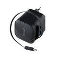 Cargador de pared intenso 65w gan w65acic retractil negro