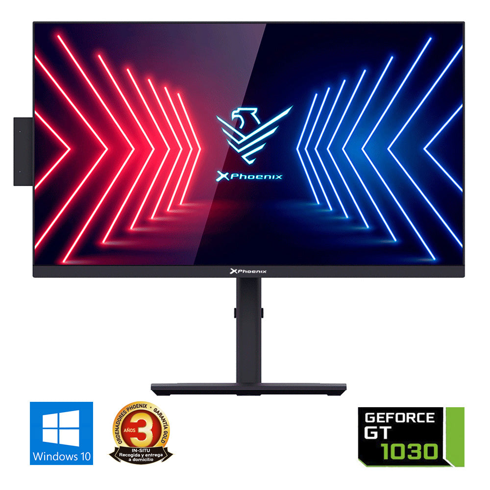 Ordenador pc all in one aio phoenix unity 1030g 24 pulgadas fhd - intel i3 10105 nvidia gt 1030 - 8gb ddr4 crucial - 480 gb ssd  windows 10 home