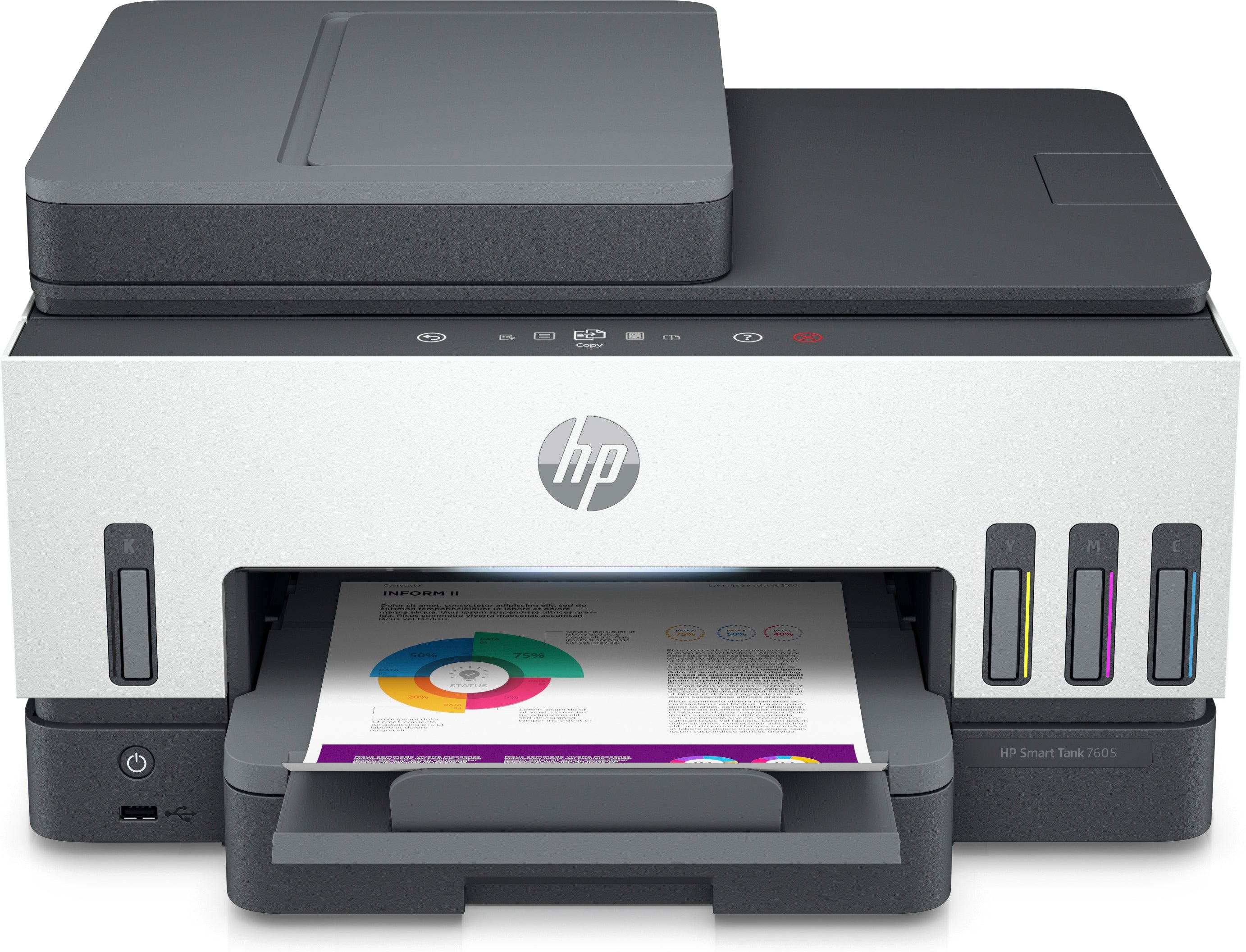 Multifuncion inyeccion hp smart tank 7605 color wifi duplex