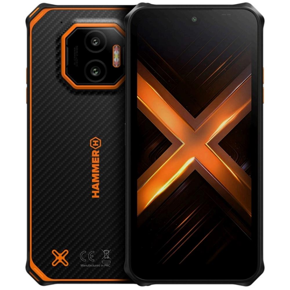 Telefono movil smartphone rugerizado hammer energy x2 5g - 6gb -  128gb -  6 pulgadas -  negro - naranja