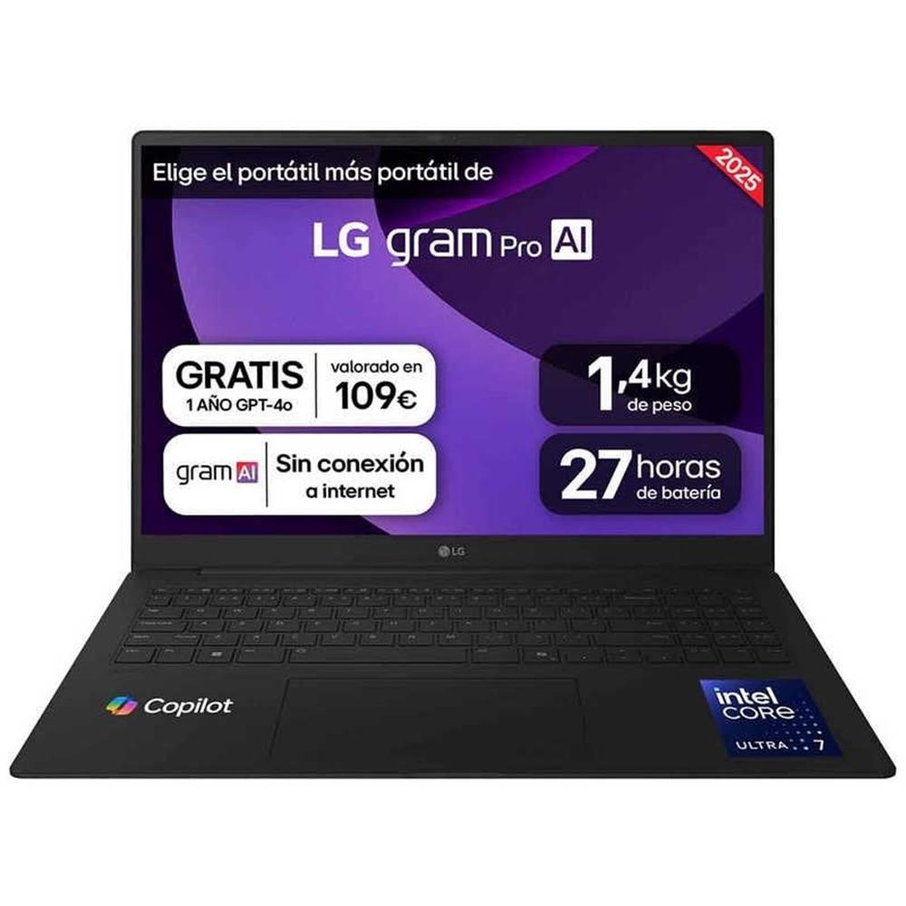 Portatil lg 16z90tr - e.ad88b u7 - 255h -  32gb -  ssd 1tb -  rtx 5050 8gb -  16 pulgadas -  w11h